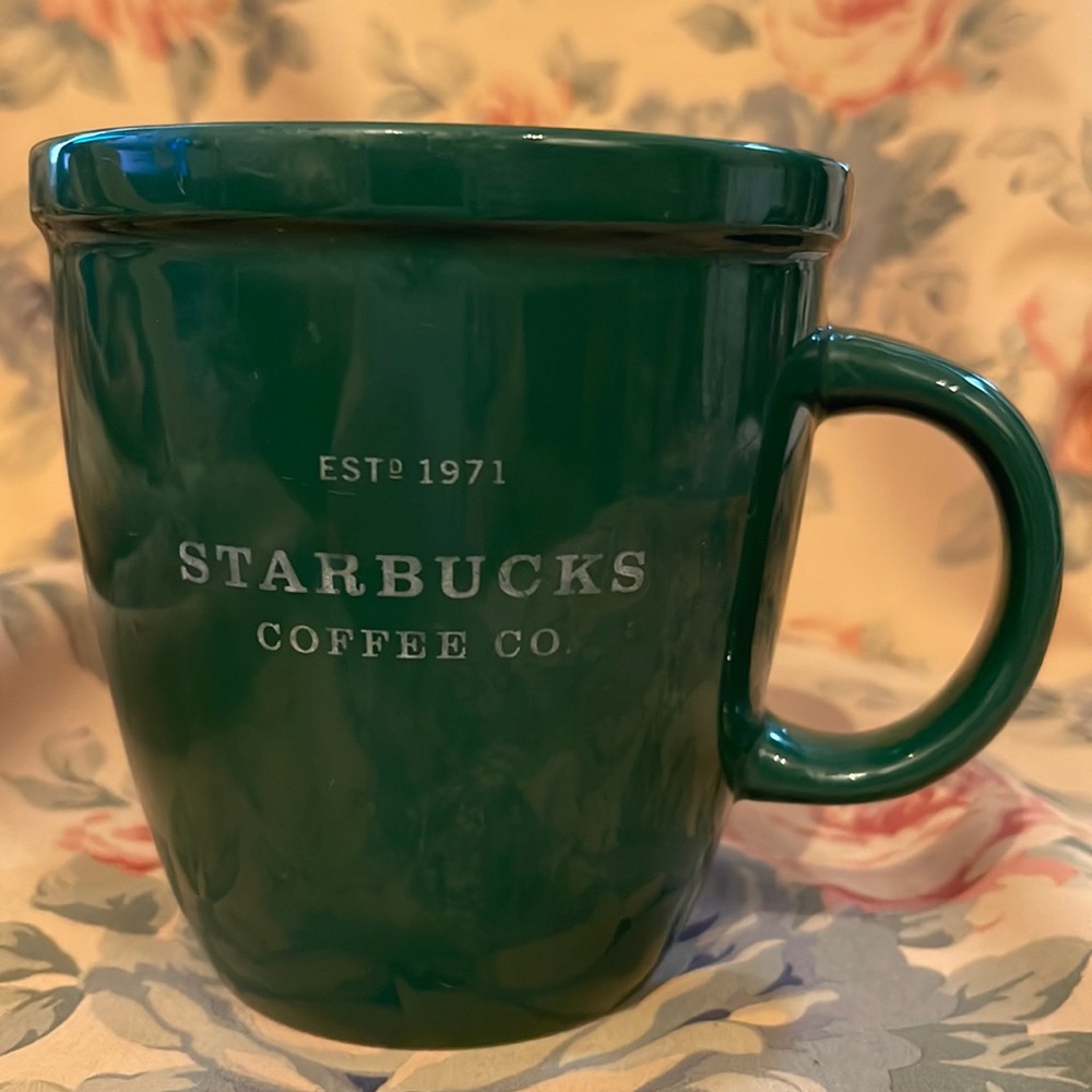 Vintage hunter green Starbucks barista cup